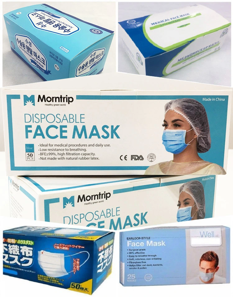 50 Packed Daily Use Nonwoven Disposable Medical Breathable Anti Virus Sterile Surgical Mask with Filter