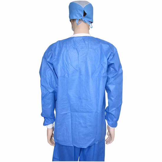 Food Industry Disposable Non-Woven Spp Jacket Visitor Coat Lab Coat