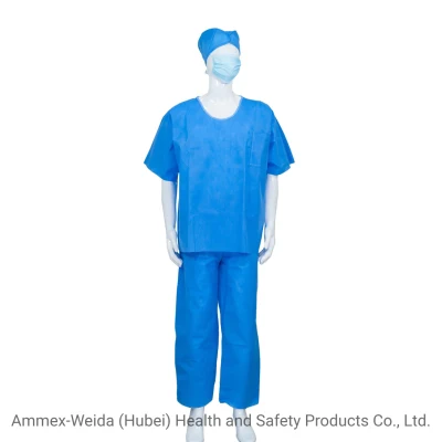 Set pigiama SMS usa e getta con camicia e pantaloni per uso medico/Set pigiama SMS antibatterici