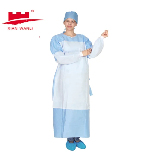 Forniture mediche, camice medico monouso, blu, SMS, camice isolante, camice chirurgico per uso medico in ospedale